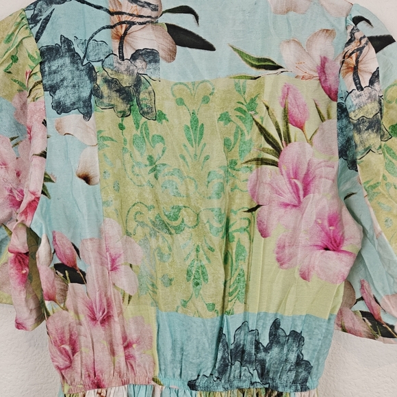 Desigual Nwot Cherry blossom midi Button Up dress Multi Floral Print Size XS - Picture 15 of 16